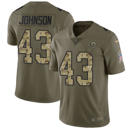 Men's Nike Los Angeles Rams #43 John Johnson Limited Olive/Camo 2017 Salute to Service NFL Jersey