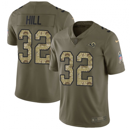 Men's Nike Los Angeles Rams #32 Troy Hill Limited Olive/Camo 2017 Salute to Service NFL Jersey