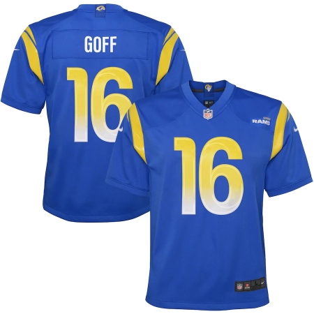Youth Los Angeles Rams #16 Jared Goff Blue Nike Royal Game Jersey.webp