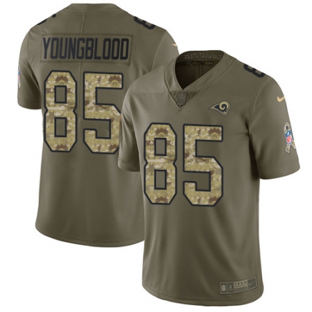 Youth Nike Los Angeles Rams #85 Jack Youngblood Limited Olive/Camo 2017 Salute to Service NFL Jersey