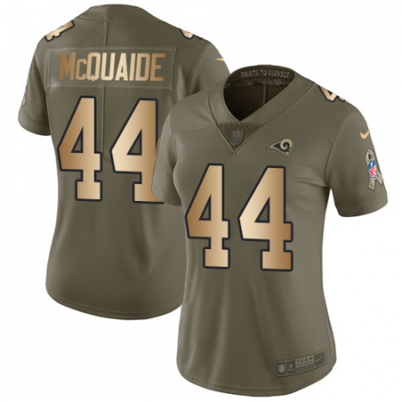 Women's Nike Los Angeles Rams #44 Jacob McQuaide Limited Olive/Gold 2017 Salute to Service NFL Jersey