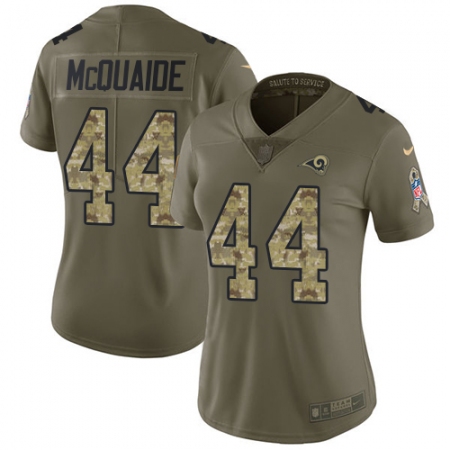 Women's Nike Los Angeles Rams #44 Jacob McQuaide Limited Olive/Camo 2017 Salute to Service NFL Jersey