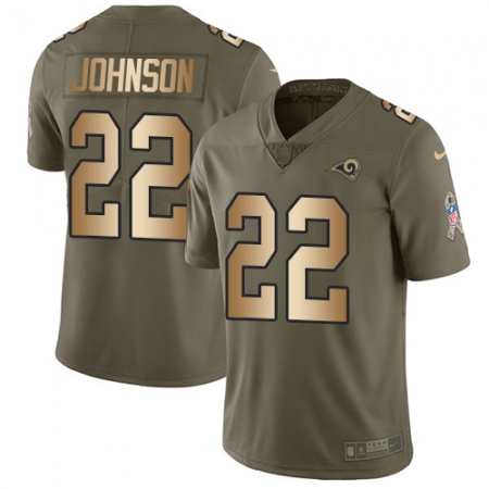 Men's Nike Los Angeles Rams #22 Trumaine Johnson Limited Olive/Gold 2017 Salute to Service NFL Jersey