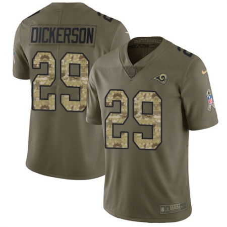 Men's Nike Los Angeles Rams #29 Eric Dickerson Limited Olive/Camo 2017 Salute to Service NFL Jersey