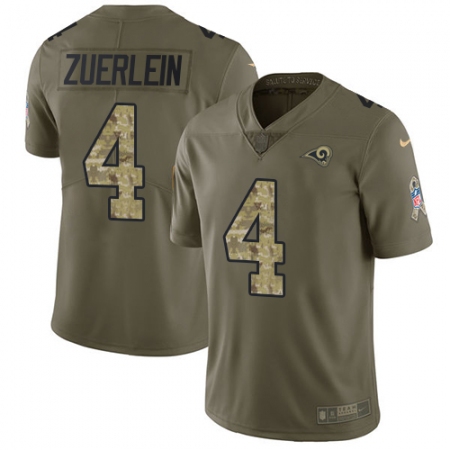 Youth Nike Los Angeles Rams #4 Greg Zuerlein Limited Olive/Camo 2017 Salute to Service NFL Jersey