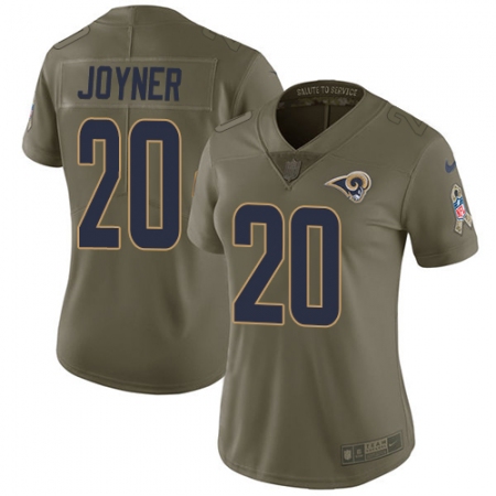 Women's Nike Los Angeles Rams #20 Lamarcus Joyner Limited Olive 2017 Salute to Service NFL Jersey
