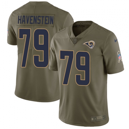 Men's Nike Los Angeles Rams #79 Rob Havenstein Limited Olive 2017 Salute to Service NFL Jersey