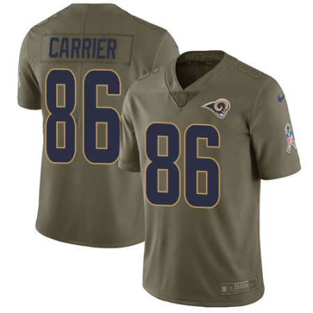 Men's Nike Los Angeles Rams #86 Derek Carrier Limited Olive 2017 Salute to Service NFL Jersey