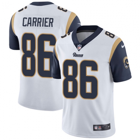 Men's Nike Los Angeles Rams #86 Derek Carrier White Vapor Untouchable Limited Player NFL Jersey