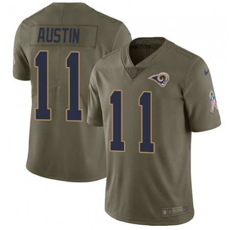 Youth Nike Los Angeles Rams #11 Tavon Austin Limited Olive 2017 Salute to Service NFL Jersey