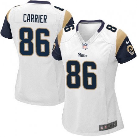 Women's Nike Los Angeles Rams #86 Derek Carrier Game White NFL Jersey