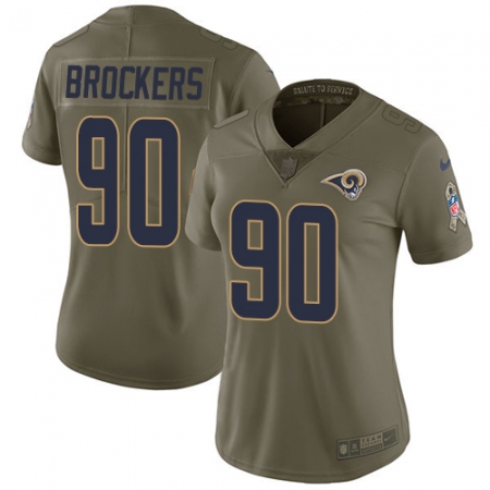 Women's Nike Los Angeles Rams #90 Michael Brockers Limited Olive 2017 Salute to Service NFL Jersey