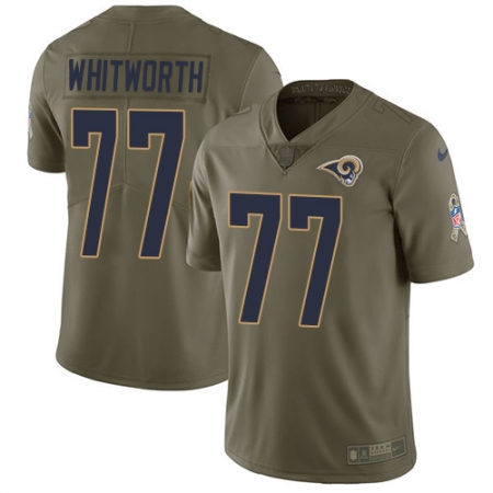 Men's Nike Los Angeles Rams #77 Andrew Whitworth Limited Olive 2017 Salute to Service NFL Jersey