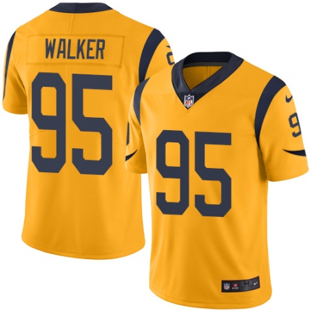 Youth Nike Los Angeles Rams #95 Tyrunn Walker Limited Gold Rush Vapor Untouchable NFL Jersey