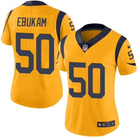 Women's Nike Los Angeles Rams #50 Samson Ebukam Limited Gold Rush Vapor Untouchable NFL Jersey