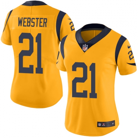 Women's Nike Los Angeles Rams #21 Kayvon Webster Limited Gold Rush Vapor Untouchable NFL Jersey