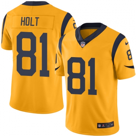 Men's Nike Los Angeles Rams #81 Torry Holt Limited Gold Rush Vapor Untouchable NFL Jersey