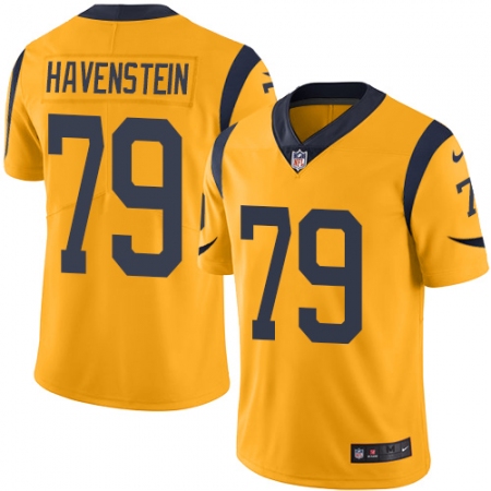 Men's Nike Los Angeles Rams #79 Rob Havenstein Limited Gold Rush Vapor Untouchable NFL Jersey