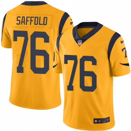 Men's Nike Los Angeles Rams #76 Rodger Saffold Limited Gold Rush Vapor Untouchable NFL Jersey