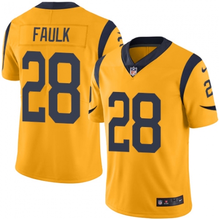 Youth Nike Los Angeles Rams #28 Marshall Faulk Limited Gold Rush Vapor Untouchable NFL Jersey