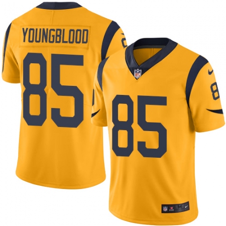 Men's Nike Los Angeles Rams #85 Jack Youngblood Limited Gold Rush Vapor Untouchable NFL Jersey
