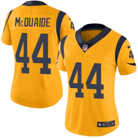 Women's Nike Los Angeles Rams #44 Jacob McQuaide Limited Gold Rush Vapor Untouchable NFL Jersey