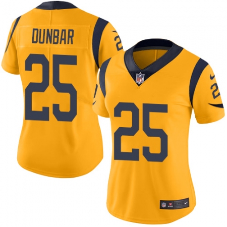 Women's Nike Los Angeles Rams #25 Lance Dunbar Limited Gold Rush Vapor Untouchable NFL Jersey