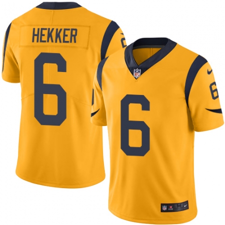 Youth Nike Los Angeles Rams #6 Johnny Hekker Limited Gold Rush Vapor Untouchable NFL Jersey