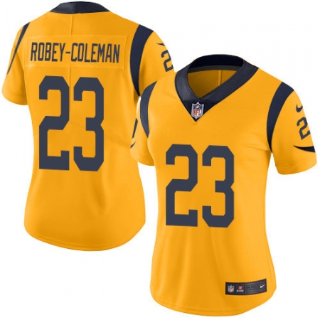 Women's Nike Los Angeles Rams #23 Nickell Robey-Coleman Limited Gold Rush Vapor Untouchable NFL Jersey