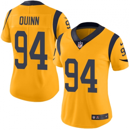 Women's Nike Los Angeles Rams #94 Robert Quinn Limited Gold Rush Vapor Untouchable NFL Jersey