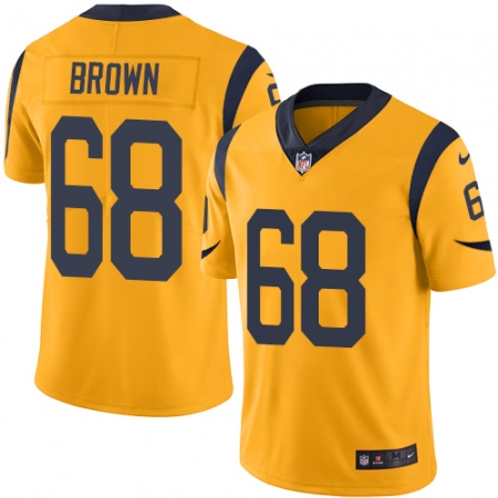 Youth Nike Los Angeles Rams #68 Jamon Brown Limited Gold Rush Vapor Untouchable NFL Jersey