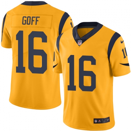 Youth Nike Los Angeles Rams #16 Jared Goff Limited Gold Rush Vapor Untouchable NFL Jersey