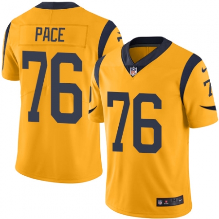 Men's Nike Los Angeles Rams #76 Orlando Pace Limited Gold Rush Vapor Untouchable NFL Jersey
