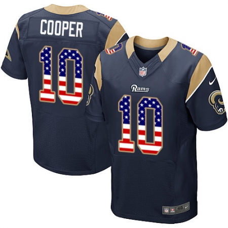 Men's Nike Los Angeles Rams #10 Pharoh Cooper Elite Navy Blue Home USA Flag Fashion NFL Jersey