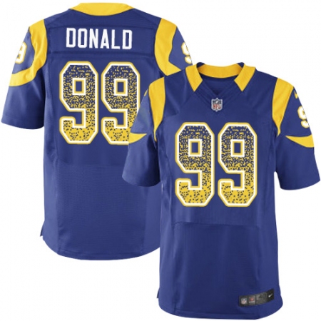 Men's Nike Los Angeles Rams #99 Aaron Donald Elite Royal Blue Alternate Drift Fashion NFL Jersey