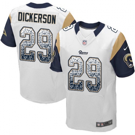 Men's Nike Los Angeles Rams #29 Eric Dickerson Elite White Road Drift Fashion NFL Jersey