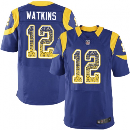 Men's Nike Los Angeles Rams #12 Sammy Watkins Elite Royal Blue Alternate Drift Fashion NFL Jersey