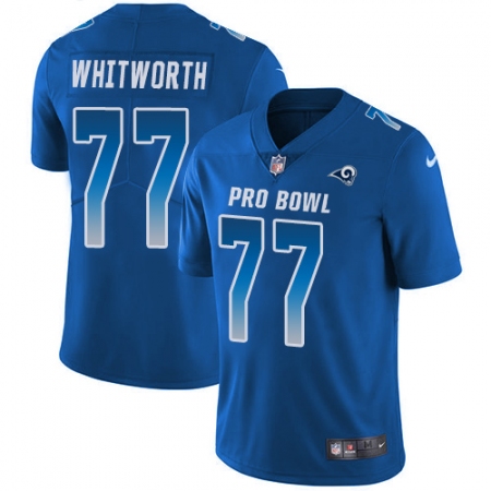 Men's Nike Los Angeles Rams #77 Andrew Whitworth Limited Royal Blue 2018 Pro Bowl NFL Jersey