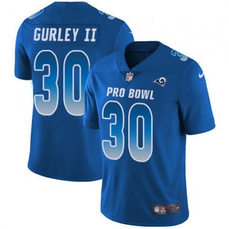 Women's Nike Los Angeles Rams #30 Todd Gurley Limited Royal Blue 2018 Pro Bowl NFL Jersey