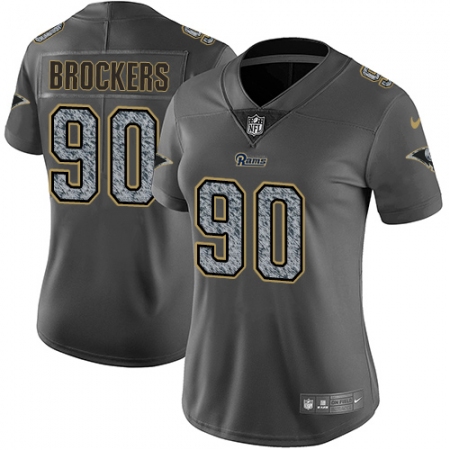 Women's Nike Los Angeles Rams #90 Michael Brockers Gray Static Vapor Untouchable Limited NFL Jersey