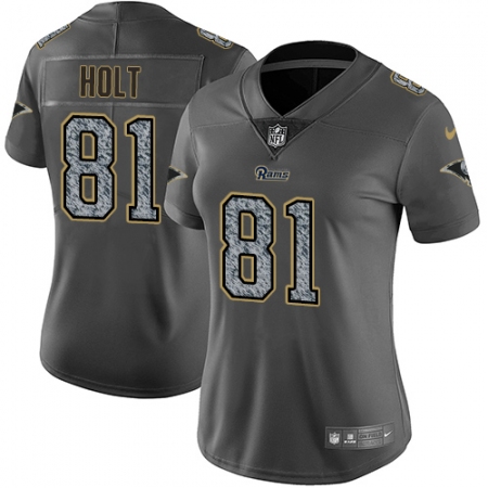 Women's Nike Los Angeles Rams #81 Torry Holt Gray Static Vapor Untouchable Limited NFL Jersey