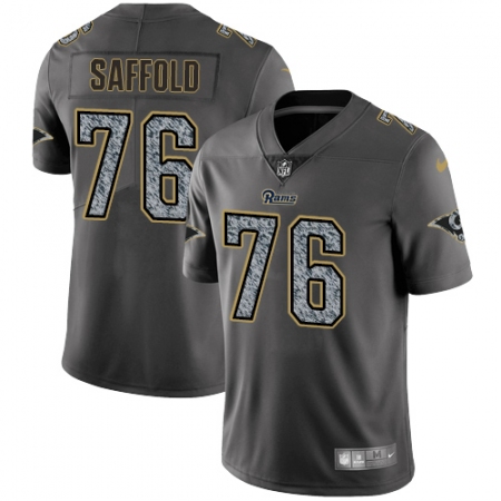 Men's Nike Los Angeles Rams #76 Rodger Saffold Gray Static Vapor Untouchable Limited NFL Jersey