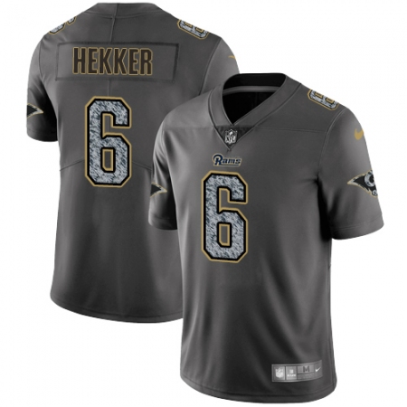 Men's Nike Los Angeles Rams #6 Johnny Hekker Gray Static Vapor Untouchable Limited NFL Jersey