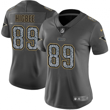 Women's Nike Los Angeles Rams #89 Tyler Higbee Gray Static Vapor Untouchable Limited NFL Jersey