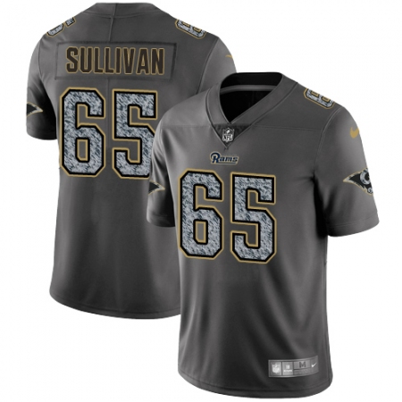 Men's Nike Los Angeles Rams #65 John Sullivan Gray Static Vapor Untouchable Limited NFL Jersey