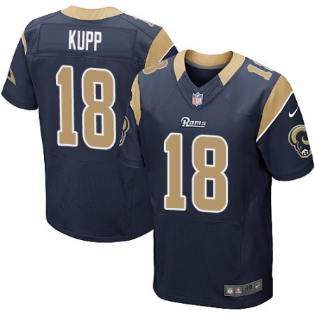 Men's Nike Los Angeles Rams #18 Cooper Kupp Navy Blue Team Color Vapor Untouchable Elite Player NFL Jersey