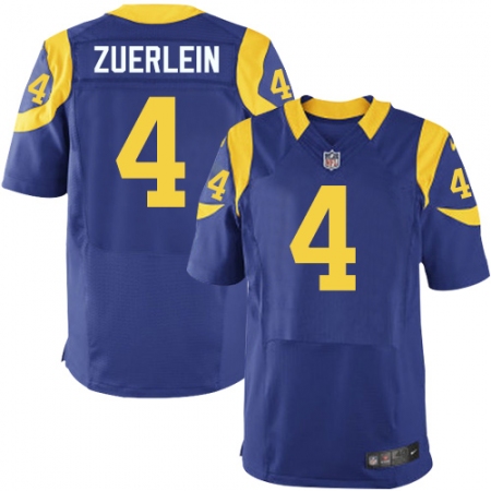 Men's Nike Los Angeles Rams #4 Greg Zuerlein Royal Blue Alternate Vapor Untouchable Elite Player NFL Jersey