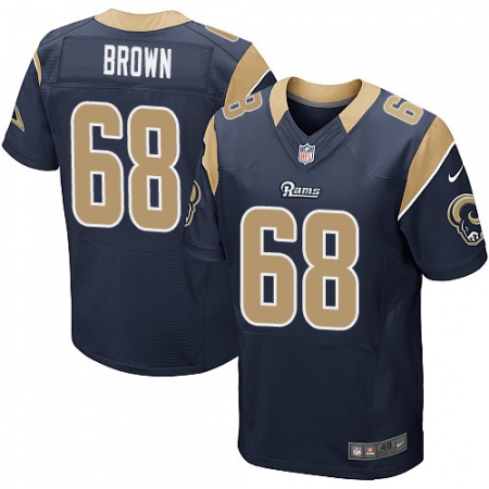 Men's Nike Los Angeles Rams #68 Jamon Brown Navy Blue Team Color Vapor Untouchable Elite Player NFL Jersey