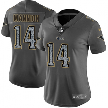 Women's Nike Los Angeles Rams #14 Sean Mannion Gray Static Vapor Untouchable Limited NFL Jersey