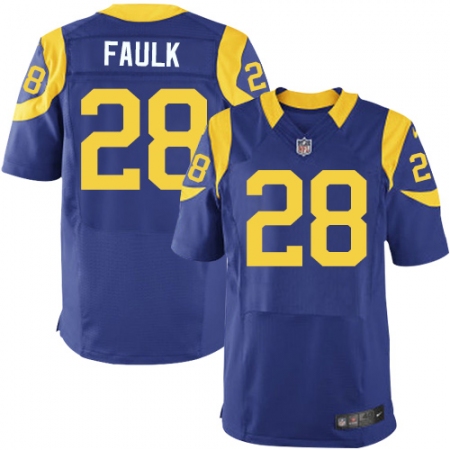 Men's Nike Los Angeles Rams #28 Marshall Faulk Royal Blue Alternate Vapor Untouchable Elite Player NFL Jersey